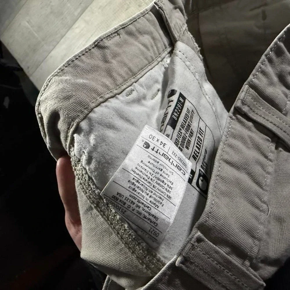 Vintage 2000 sort of baggy‎ tan carharrt relaxed, fit cargo work pants 34x30